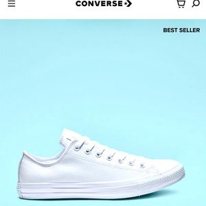Men’s Chuck Taylor All Star Leather White Converse Sneakers.